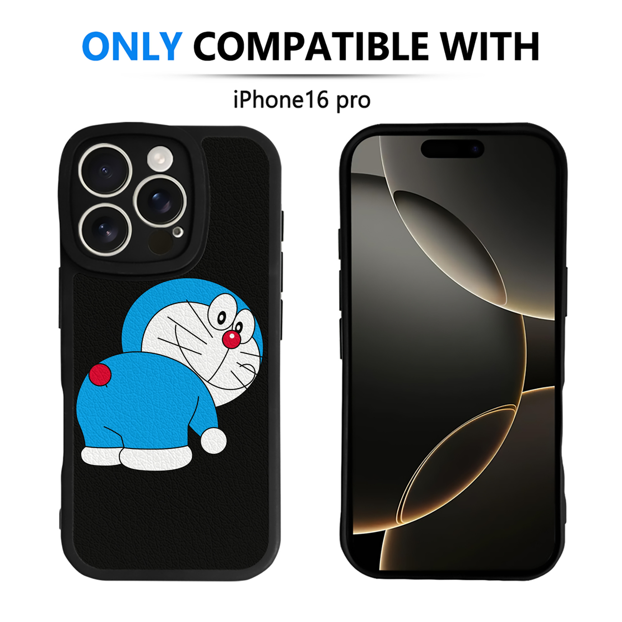 （画像用） ドラえもん Doraemon 【iPhone 16シリーズ対応】シリコンスマホケース（レザー調） 材質：シリコン